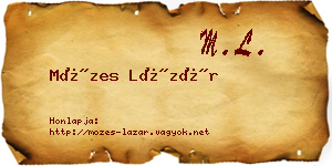 Mózes Lázár névjegykártya
